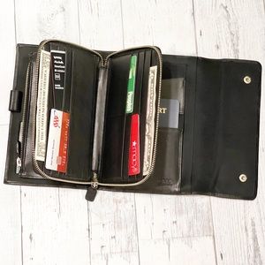 Hobo International Black Leather Wallet Organizer